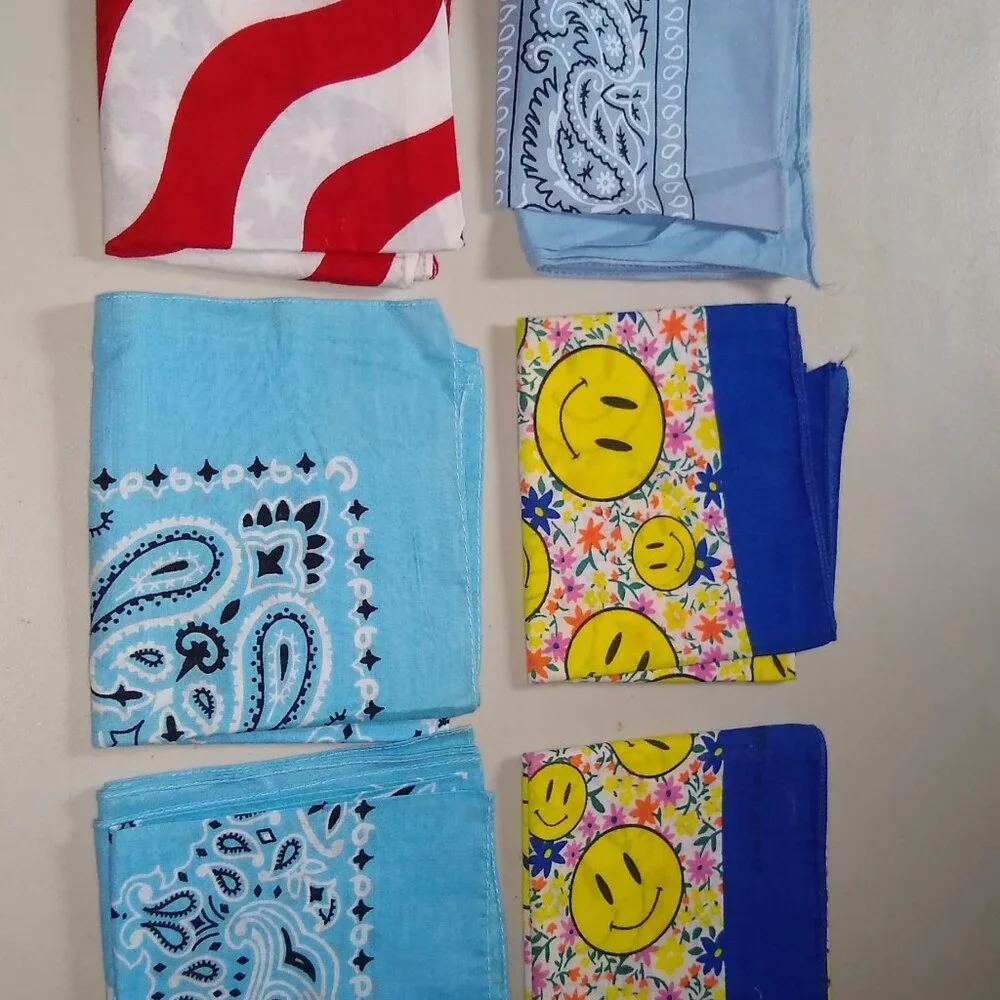 Bandana Flag & Smiley face & Flower design x 8 New